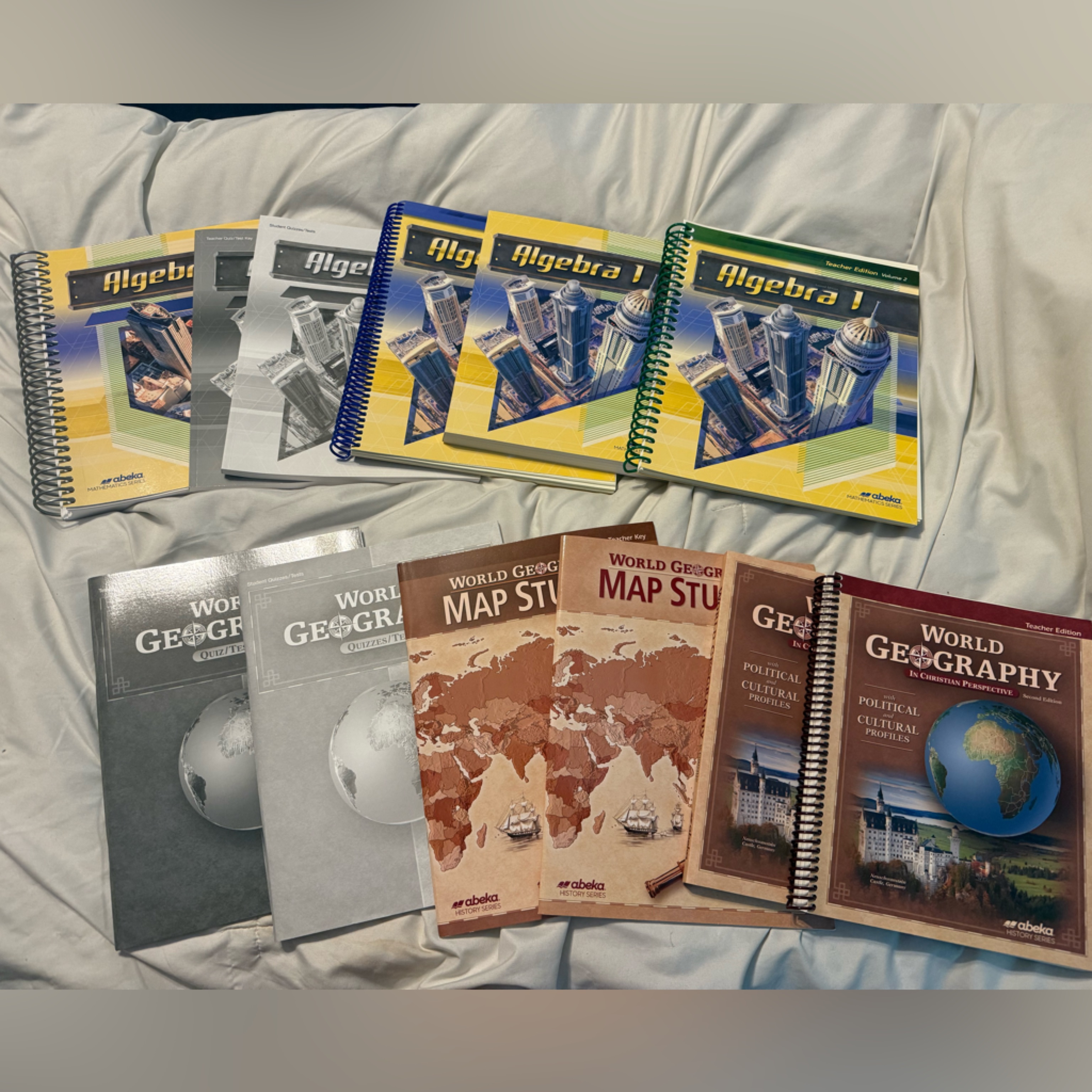 Brand Newcomplete Set Abeka Algebra 1 And Geography Educational Book Set